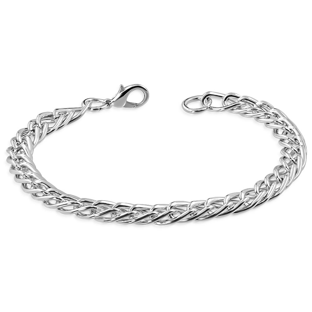 Fashion Alloy Pave Light Flat Curb Link Bracelet