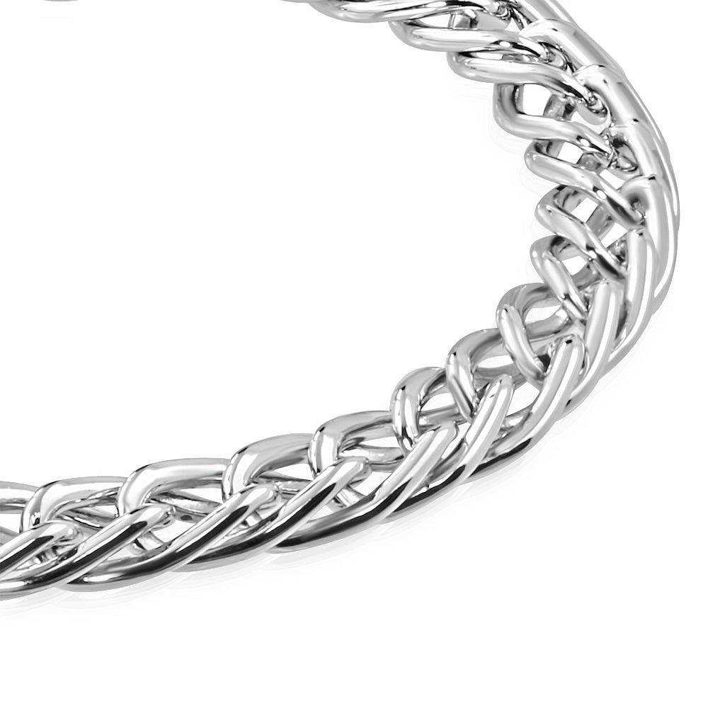 Fashion Alloy Pave Light Flat Curb Link Bracelet