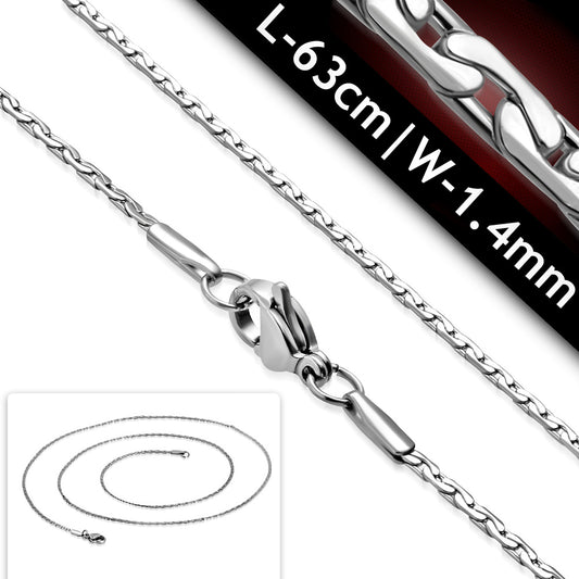 L-63cm W-1.4m | Stainless Steel Lobster Claw Clasp Fancy Oval Link Chain