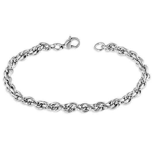 L-23cm W-5mm | Stainless Steel Elliptical Link Chain Bracelet