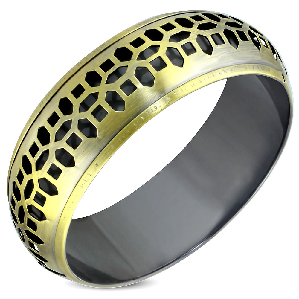 Fashion Cut-out Celtic Flower Ethnic Copper Bangle