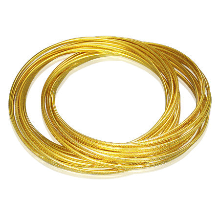 DIA-70mm | Fashion Alloy Interlocking Multi Wire Criss-Cross Bangle Set