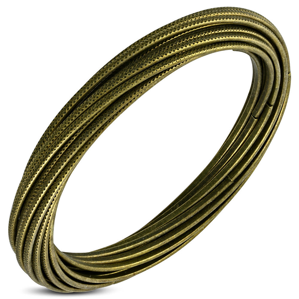 DIA-70mm | Fashion Alloy Interlocking Multi Wire Criss-Cross Bangle Set