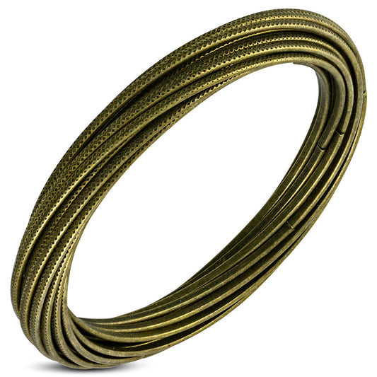 DIA-70mm | Fashion Alloy Interlocking Multi Wire Criss-Cross Bangle Set