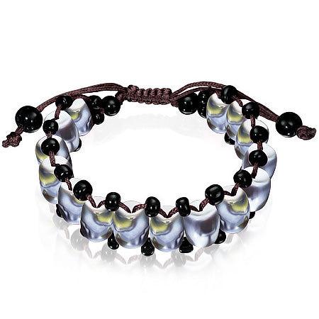 Fashion Colorful Oval Stone Bead Shamballa Style Bracelet