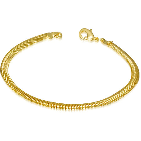 4mm | Fashion Alloy Gold Color Plated Snake Link Chain Bracelet