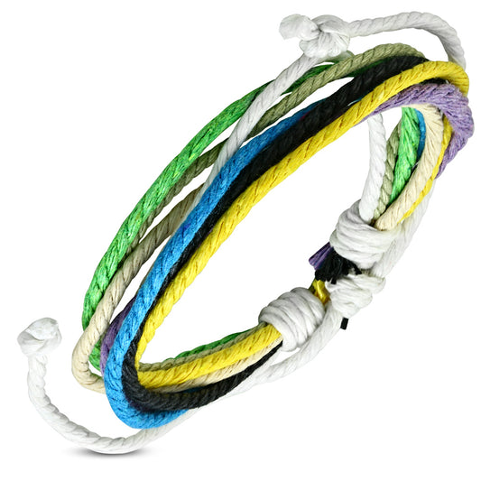 Fashion Multi Color Wrap Rope Adjustable Bracelet