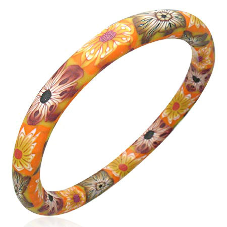 DIA65mm | Fashion Fimo/ Polymer Clay Flower Woman Bangle
