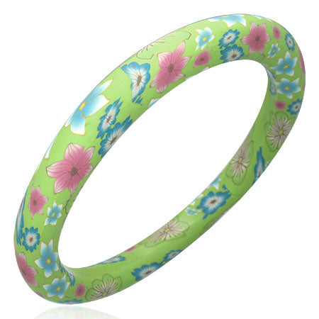 DIA65mm | Fashion Fimo/ Polymer Clay Flower Woman Bangle