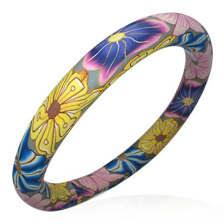 DIA65mm | Fashion Fimo/ Polymer Clay Flower Woman Bangle