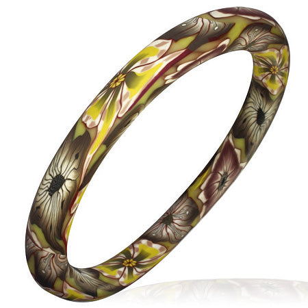 DIA65mm | Fashion Fimo/ Polymer Clay Flower Woman Bangle