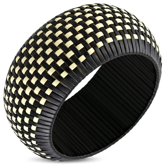 DIA-65mm | Fashion Basket Weave Woven Wide Bangle