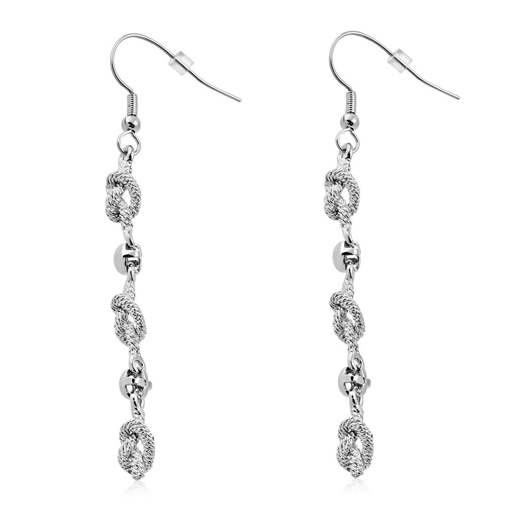 Fashion Alloy Stardust Wire Long Drop Hook Earrings (pair)