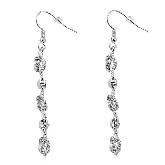 Fashion Alloy Stardust Wire Long Drop Hook Earrings (pair)