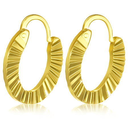 Fashion Alloy Gold Color Plated Diamond-Cut Hoop Clip Back Earrings (pair)