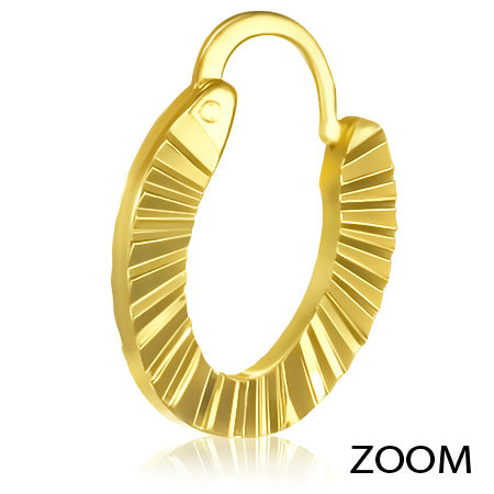 Fashion Alloy Gold Color Plated Diamond-Cut Hoop Clip Back Earrings (pair)