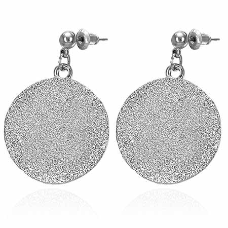 Fashion Alloy Stardust Disc Long Drop Stud Earrings (pair)