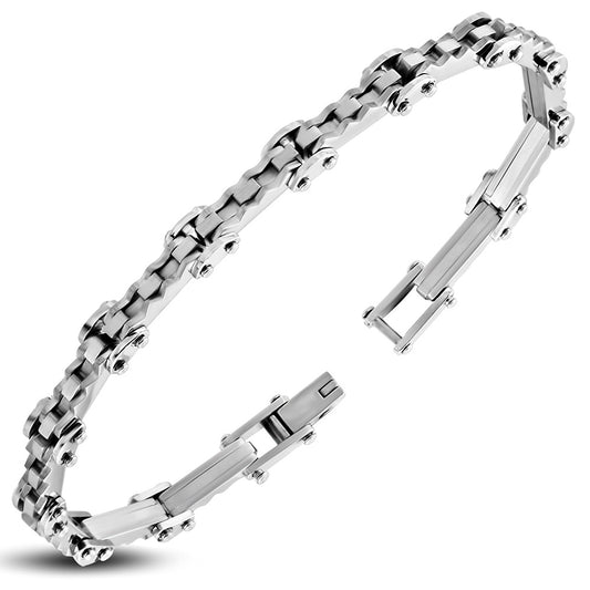 L20cm W4mm | Stainless Celtic Wave Mens Link Bracelet