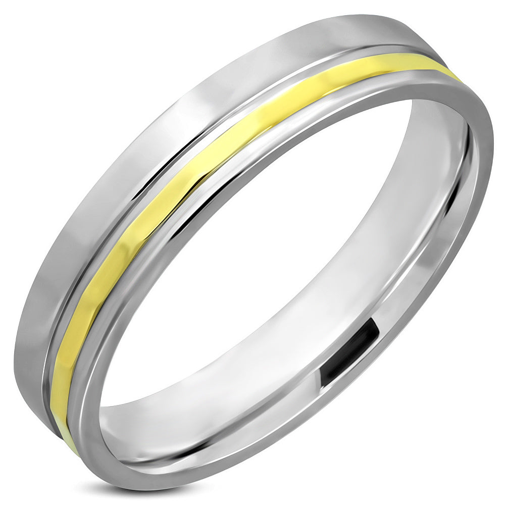 5mm | Stainless Steel 2-tone Comfort Fit Wedding Band Ring