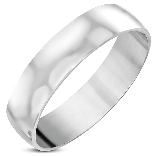 5mm | Stainless Steel Engravable Half-Round Wedding Band Ring