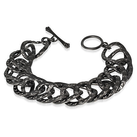 Fashion Alloy Circle Fancy Link Toggle Bracelet