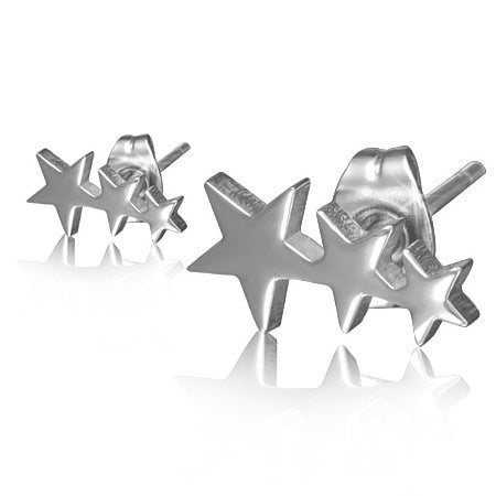 Stainless Steel Star Journey Stud Earring (pair)