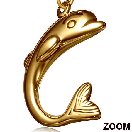 Fashion Bronze Jumping Dolphin Long Drop Hook Earrings (Pair)