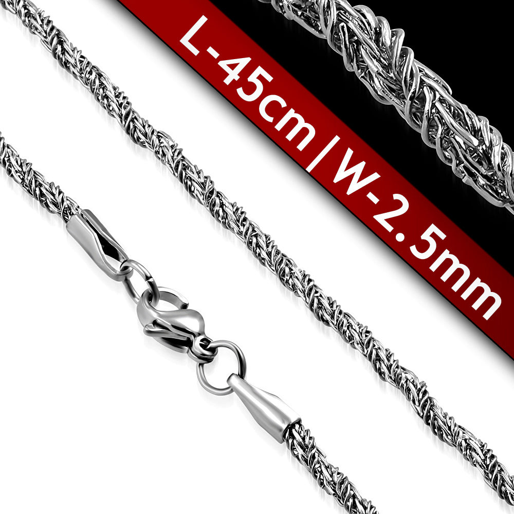 LZD 304 Stainless Steel Chain Bracelet For Men - 7.8" With Lobster Clasp (8x2mm)