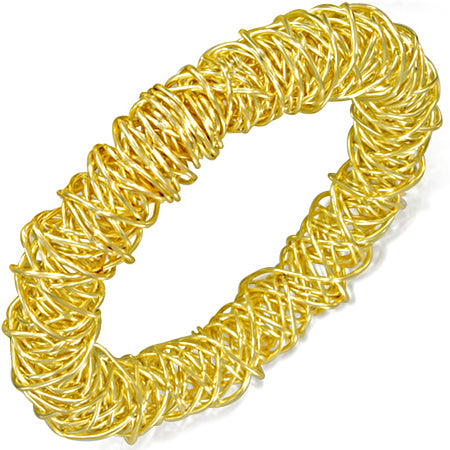 DIA60mm | Fashion Alloy Gold Color Plated Byzantine Bangle
