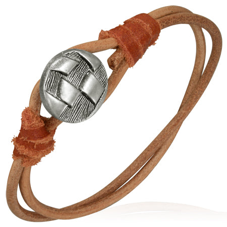 Fashion Double Wrap Brown Leather Toggle Bracelet