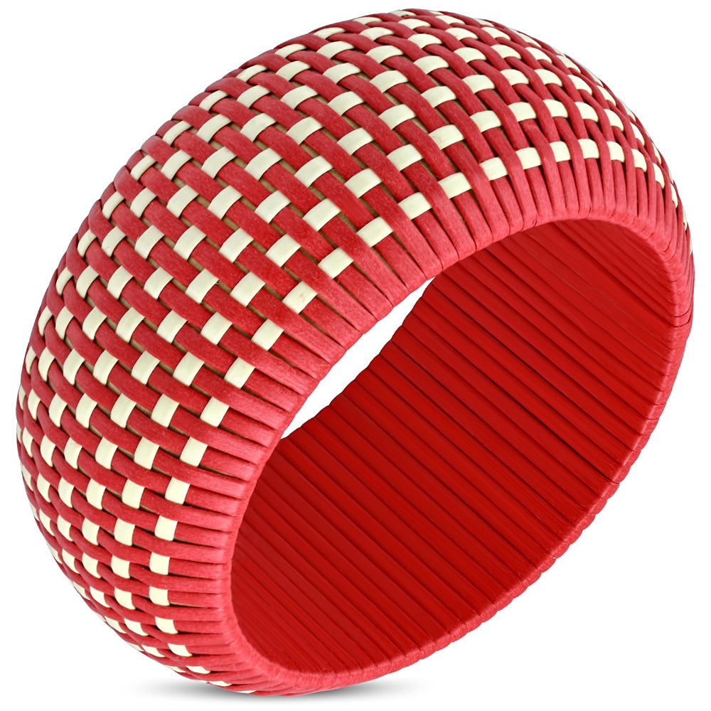 DIA-64mm | Fashion Basket Weave Woven Wide Bangle