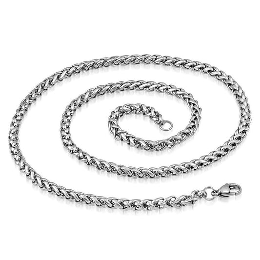 L55cm W3mm | Stainless Steel Lobster Claw Clasp Closure Infinity Rope Link Chain