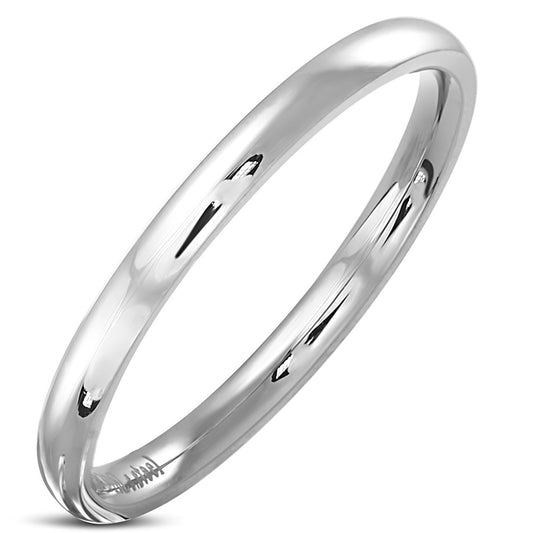 2mm | Stainless Steel Engravable Comfort Fit Half-Round Band Ring